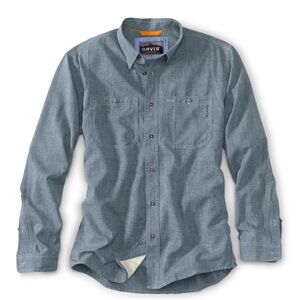 Orvis Blue Chambray Button Down Shirt